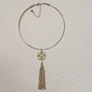 Elegant Gold Pearl Tassel Necklace